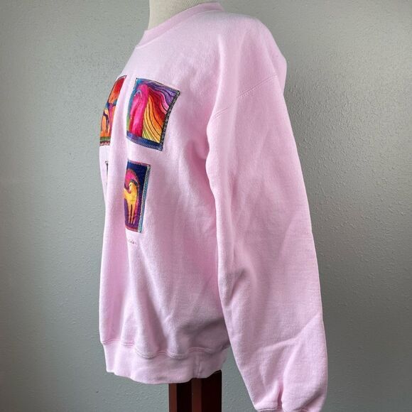 Pink Equestrian Patch Sweatshirt Size M EUC - Picture 4 of 8